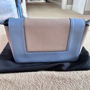 CELINE Frame Bag Shoulder Bag Calfskin Leather Blue/Beige